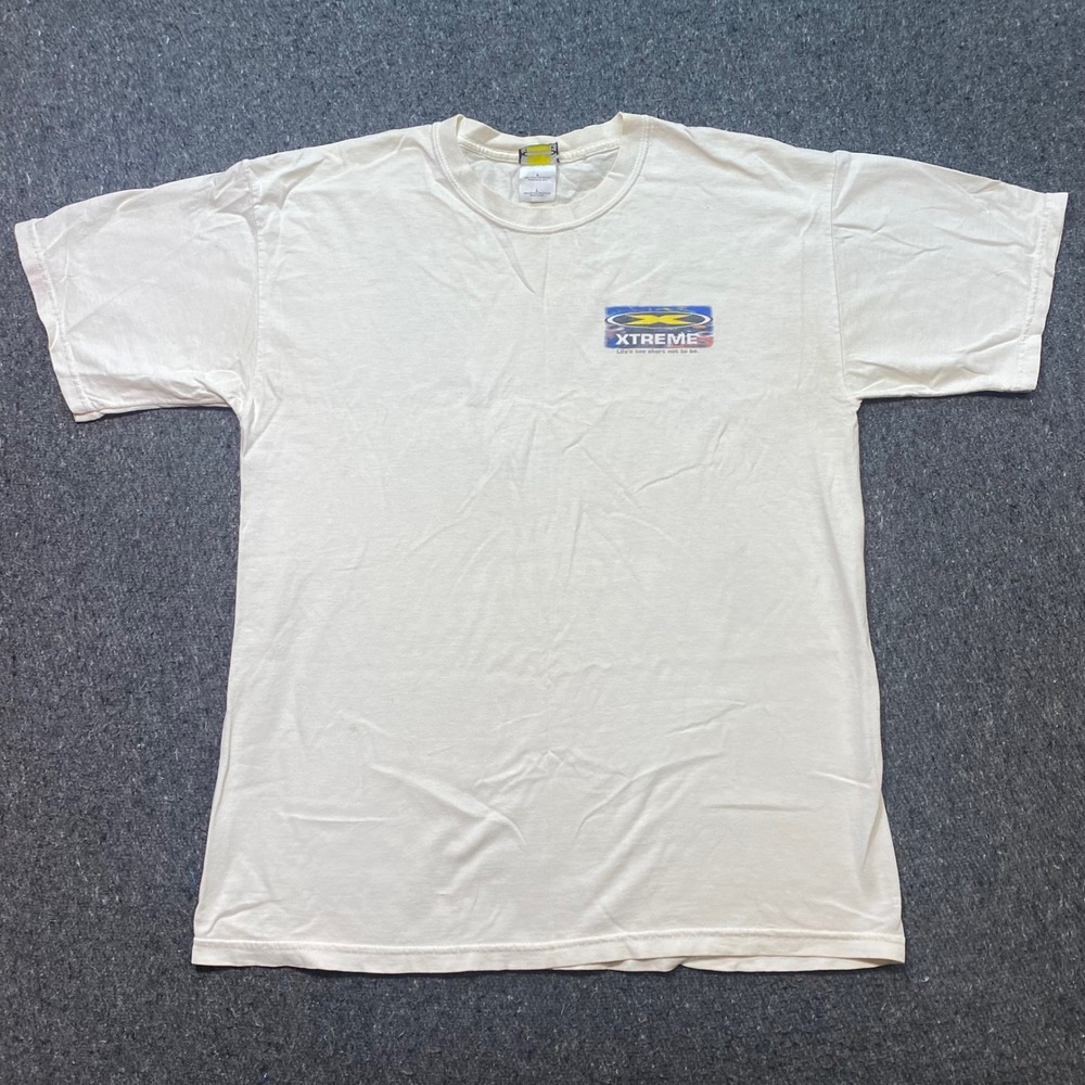 Xtreme Graphic TShirt Sz L Mens White Y2K Skater Hows My Driving 2FAST4U Motor